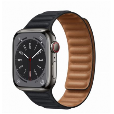 Apple Watch Series 8 41mm Midnight Graphite Leather Link