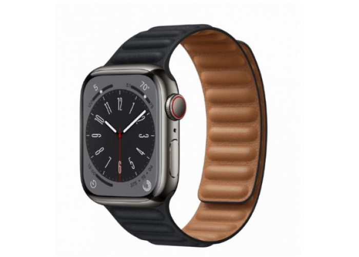 Apple Watch Series 8 41mm Midnight Graphite Leather Link