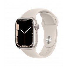 Часы Apple Watch Series 7 GPS 41mm Aluminum Case with Sport Band (Белый/ Сияющая звезда) MKMY3
