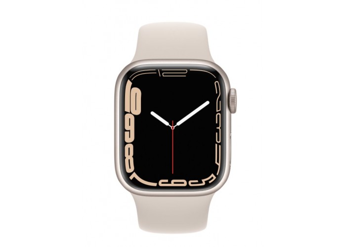 Часы Apple Watch Series 7 GPS 41mm Aluminum Case with Sport Band (Белый/ Сияющая звезда) MKMY3