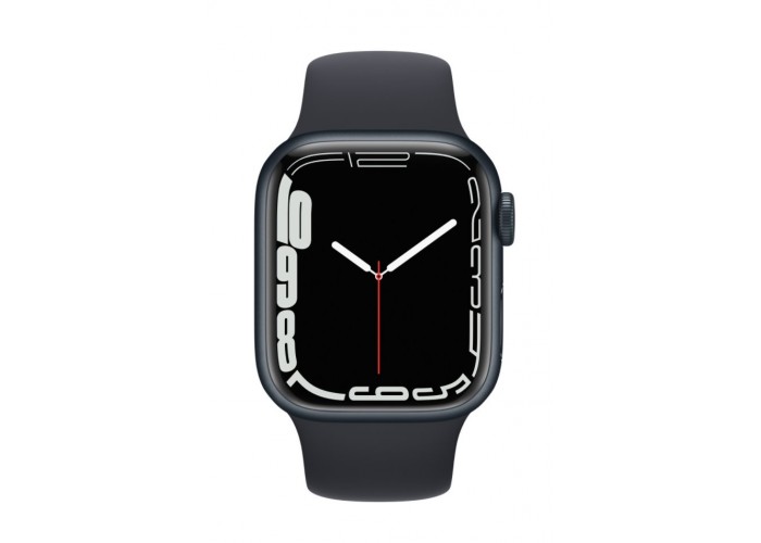 Часы Apple Watch Series 7 GPS 41mm Aluminum Case with Sport Band (Черный/ Темная ночь) MKMX3