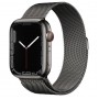 Часы Apple Watch Series 7 GPS + Cellular 41 мм, корпус нержавеющая сталь «серый космос», миланский сетчатый браслет «серый космос»